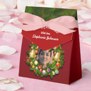 Caixinha De Lembrancinhas Guirlanda de Natal com Retrato Personalizado