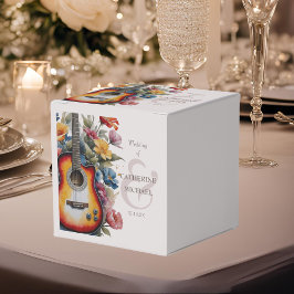 Caixinha De Lembrancinhas Guitar Wildflower E Comercial Musical Casamento