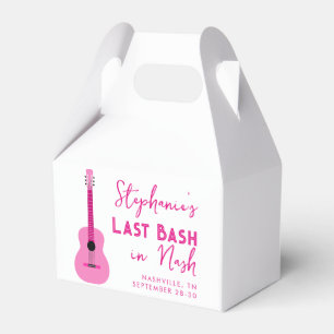 Caixinha De Lembrancinhas Guitarra Rosa Último Bash em Nash Bachelorette