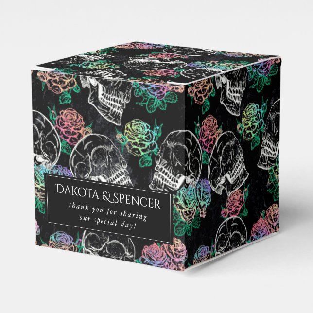 Caixinha De Lembrancinhas Habilidades e Rosas de Ombre | Gótico - Obrigado (Frente)
