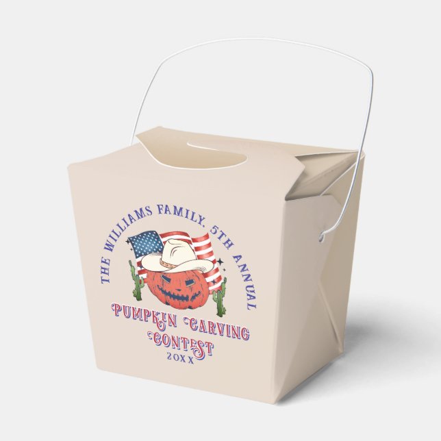 Caixinha De Lembrancinhas Halloween de Abóbora Patriótica Moderna (Frente)