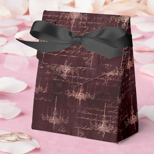 Caixinha De Lembrancinhas Halloween Gótico Dourado rosa (Casamento)
