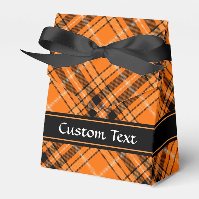 Caixinha De Lembrancinhas Halloween Orange Tartan (Frente)