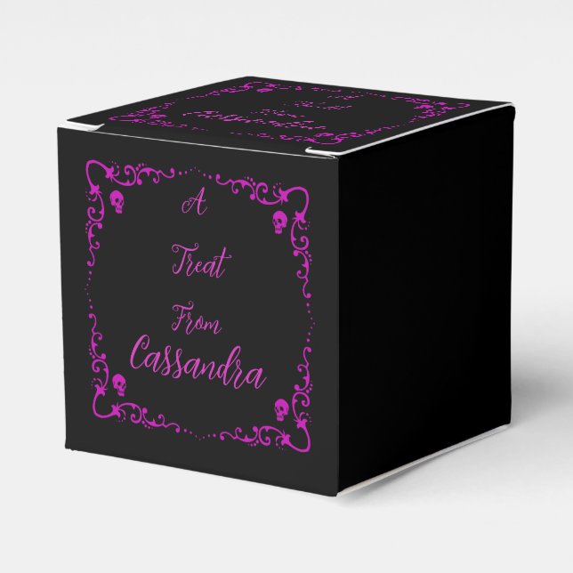 Caixinha De Lembrancinhas Halloween Veneno Roxo Personalizado (Frente)