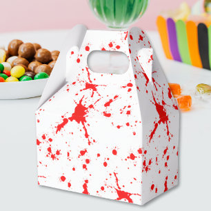 Caixinha De Lembrancinhas Halloween Vermelho e Branco Splatter
