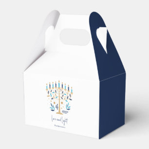 Caixinha De Lembrancinhas Hanukkah Love & Light Floral Menorah