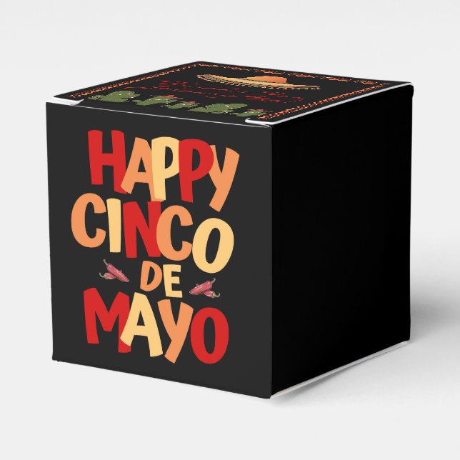 Caixinha De Lembrancinhas Happy Cinco De Mayo Favor Box (Frente)