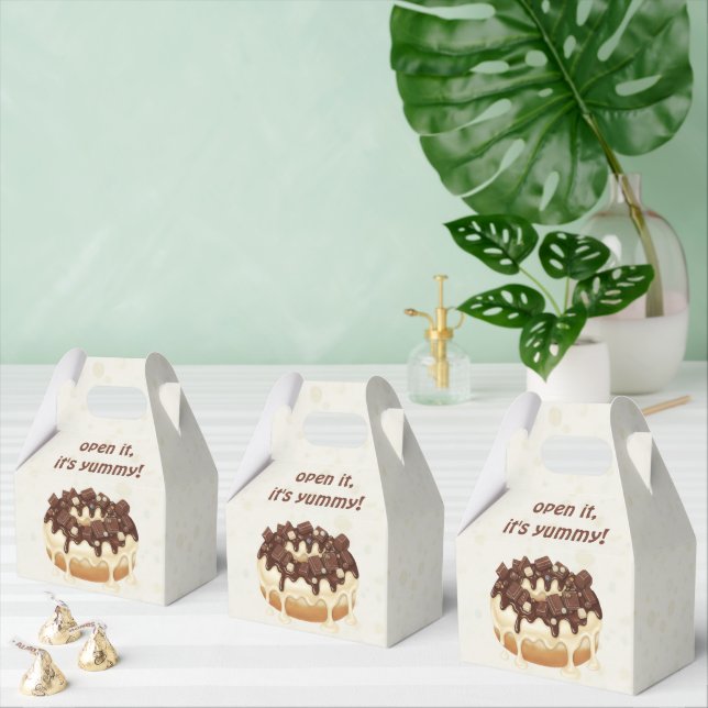 Caixinha De Lembrancinhas "Happy Hanukkah" Donut – Modern Illustration Style (Múltiplo)