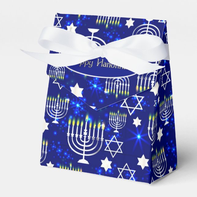 Caixinha De Lembrancinhas Happy Hanukkah Menorah Tent (Frente)