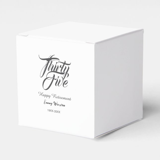 Caixinha De Lembrancinhas Happy retirement bold letter name year elegant sim (Frente)