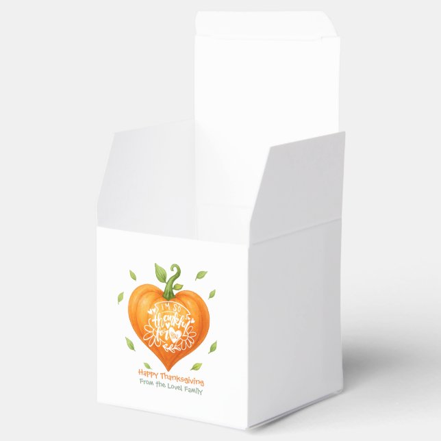 Caixinha De Lembrancinhas Happy Thanksgiving Thankful Heart Pumpkin  (Aberto)
