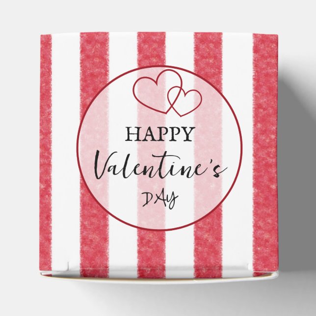 Caixinha De Lembrancinhas Happy Valentine's Day Heart Stripes Favor Box (Topo)