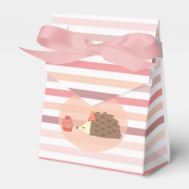 Caixinha De Lembrancinhas Hedgehog do Partido e Cupcake (Frente)