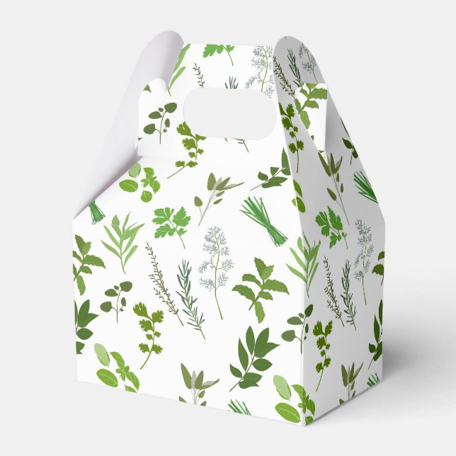 Caixinha De Lembrancinhas Herbáceas de Cozinhar verde (Frente)