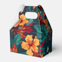 Hibisco Colorido, Floral Verde Amarelo Laranja