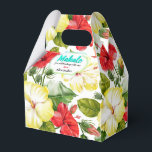Caixinha De Lembrancinhas Hibiscus Hawaiian Tropical Floral Party<br><div class="desc">Flores Coloridas de Hibiscus com Folhagem Verde.</div>