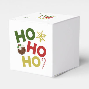 Caixinha De Lembrancinhas HO HO HO + pudim de Natal, doce, floco de neve