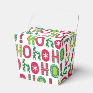 Caixinha De Lembrancinhas Ho Ho HOO Natal Divertido Padrão Vermelho Moderno