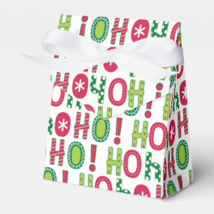 Caixinha De Lembrancinhas Ho Ho HOO Natal Divertido Padrão Vermelho Moderno
