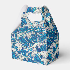 Caixinha De Lembrancinhas Hokusai, o padrão de onda do Excelente Onda Azul N