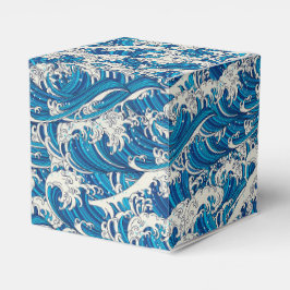 Caixinha De Lembrancinhas Hokusai, o padrão de onda do Excelente Onda Azul N
