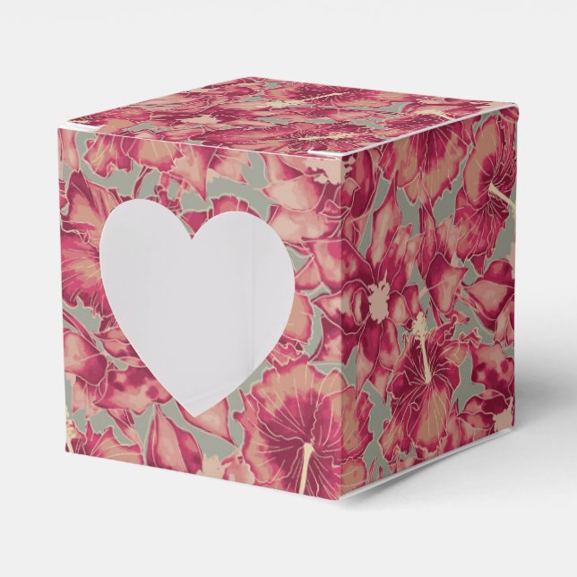 Caixinha De Lembrancinhas Holiday Hibiscus, Natal do Estilo Havaiano (Frente)