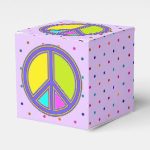 Caixinha De Lembrancinhas holiES - sinal colorido PEACE + suas ideias