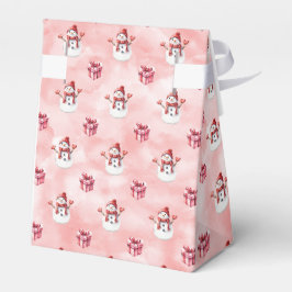 Caixinha De Lembrancinhas Homem de Neve Rosa de Inverno