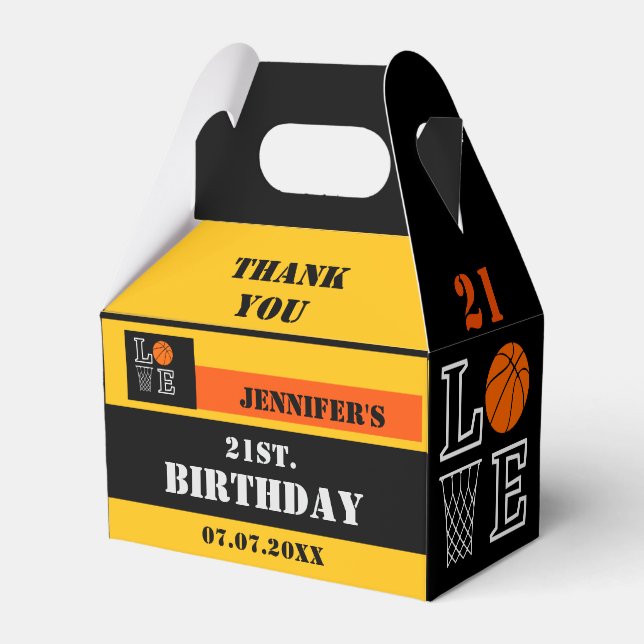 Caixinha De Lembrancinhas Hoops de basquete, Presente de Jogador de Basquete (Frente)