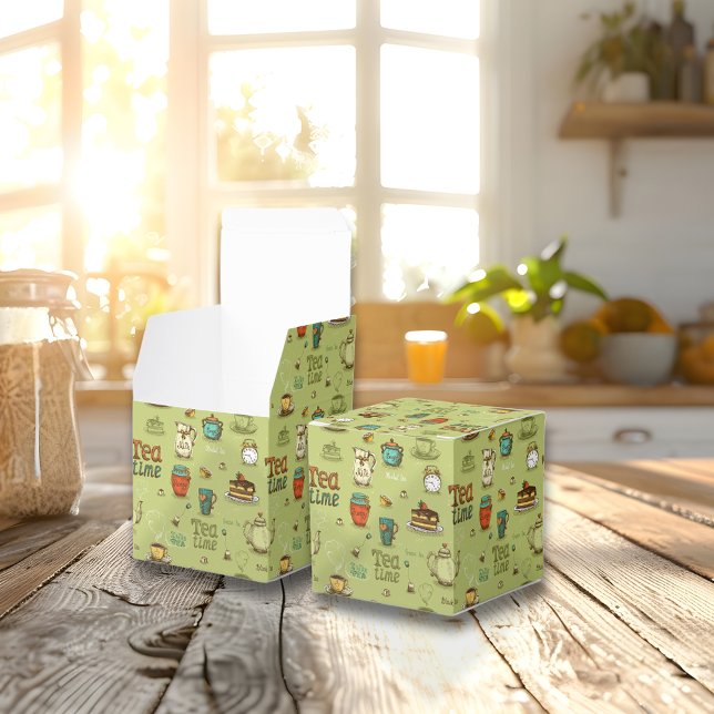 Caixinha De Lembrancinhas Hora do chá e mel em verde (Criador carregado)