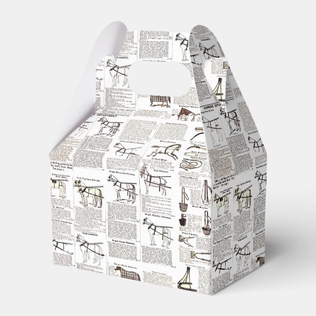 Caixinha De Lembrancinhas Horse Antique Advertising Newpaper Art (Frente)