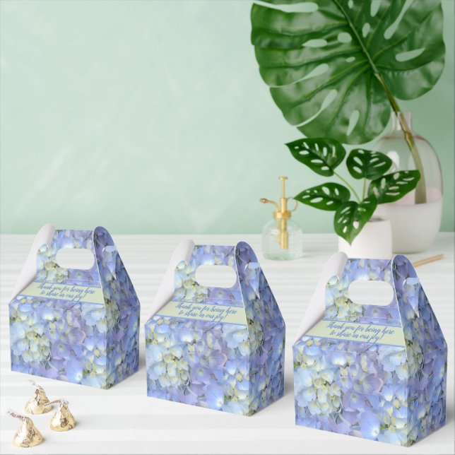 Caixinha De Lembrancinhas Hortênsia Blue Moon Floral Casamento Obrigado (Múltiplo)
