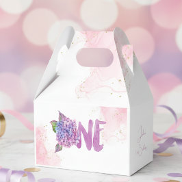 Caixinha De Lembrancinhas Hydrangea aquarela primeiro aniversário