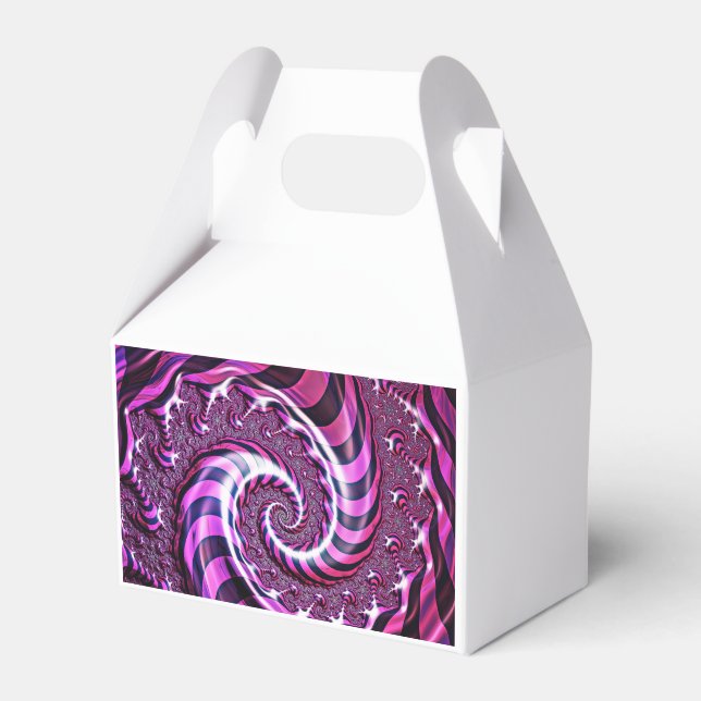 Caixinha De Lembrancinhas Ilusões Espirais Rosa e Preta (Frente)