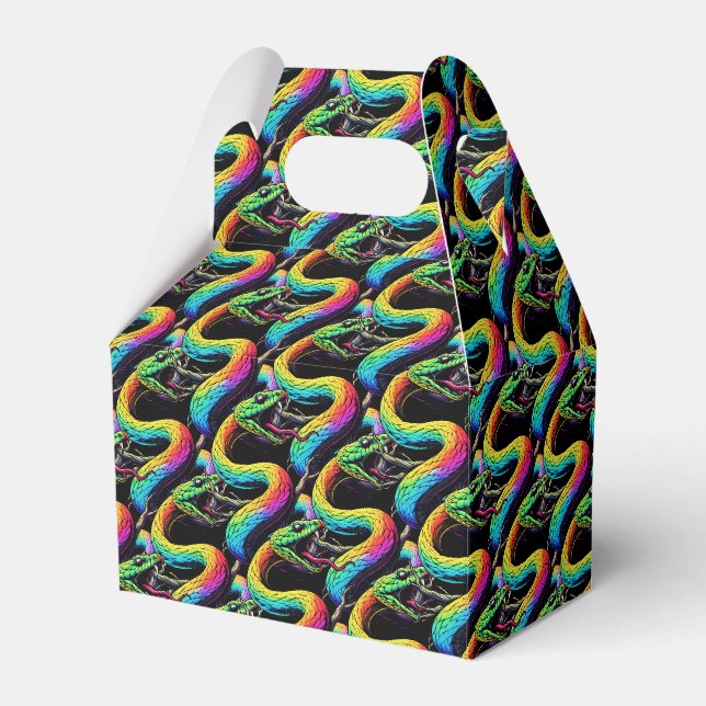 Caixinha De Lembrancinhas Ilustração Colorida de Cobra (Frente)