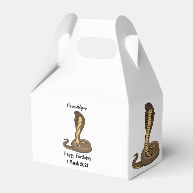 Caixinha De Lembrancinhas Ilustração de cobra da cobra castanha (Frente)