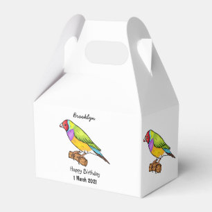 Caixinha De Lembrancinhas Ilustração de desenho animado de ave-finch-gouldia