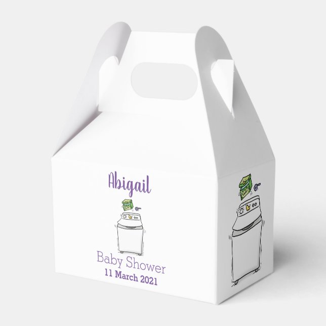 Caixinha De Lembrancinhas Ilustração de desenho animado de máquina de lavar  (Frente)