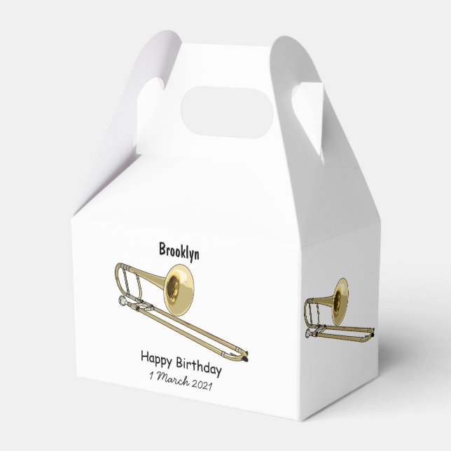 Caixinha De Lembrancinhas Ilustração de desenho animado Trombone (Frente)