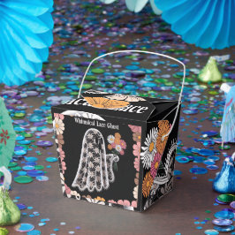 Caixinha De Lembrancinhas Ilustração do Fantasma do Lace Whimsical com Flora
