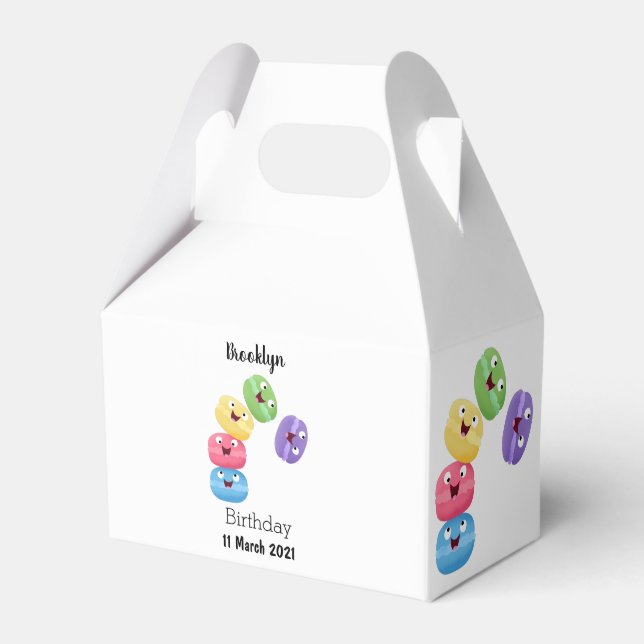 Caixinha De Lembrancinhas Imagem de desenhos animados de macarões engraçados (Frente)