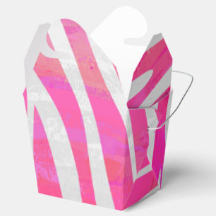 Caixinha De Lembrancinhas Impressão branco e rosa-quente zebra