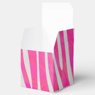 Caixinha De Lembrancinhas Impressão branco e rosa-quente zebra