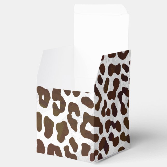 Caixinha De Lembrancinhas Impressão de Chocolate Leopardo (Aberto)