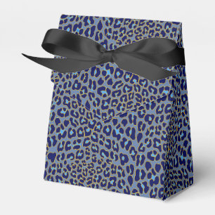 Caixinha De Lembrancinhas Impressão de leopardo azul