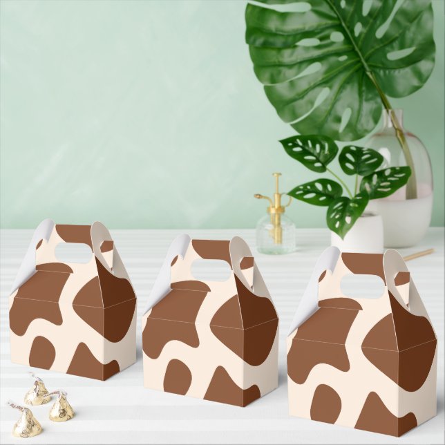 Caixinha De Lembrancinhas Impressão de Vaca Rosa e Marrom (Múltiplo)