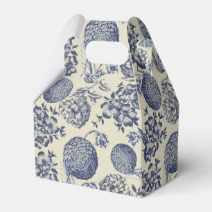 Caixinha De Lembrancinhas Impressão Flor Azul Antiquado Floral