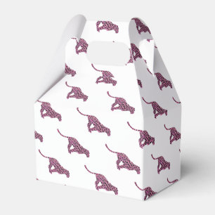 Caixinha De Lembrancinhas Impressão preto-leopardo e rosa-quente