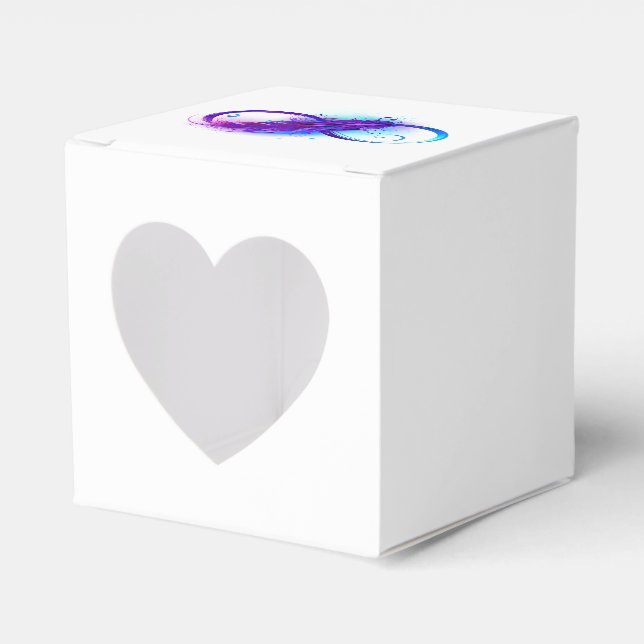 Caixinha De Lembrancinhas Infinidade com pena roxa (Frente)