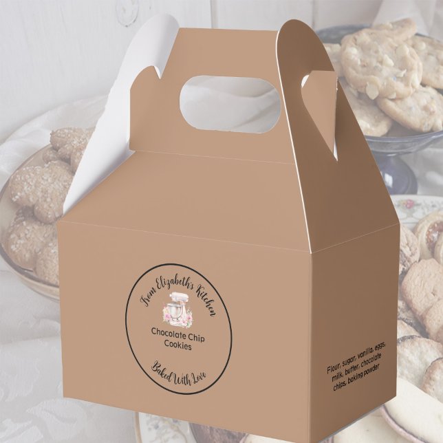 Caixinha De Lembrancinhas Ingredientes de bens cozidos caseiros Papel kraft  (Criador carregado)